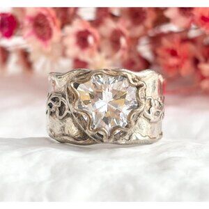 Israeli Made Sterling Silver 925 Chunky Band Jewelry Vintage Ring - sz 8